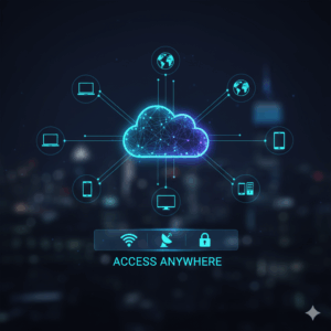 Cloud accounting dashboard showing real-time business finances.