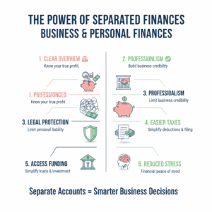 Benefits of separating business and personal finances.