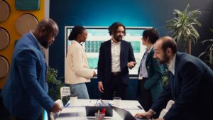 Startup team presenting clean financials to investors