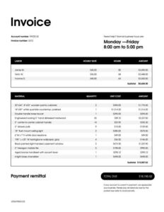Example of what in invoice should look like 