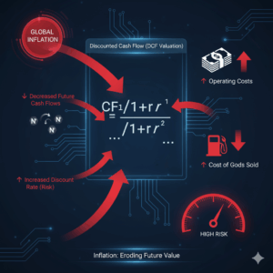 DCF valuation model showing inflation adjustments to cash flows and discount rates.