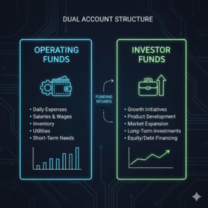 Graphic showing separation of investor funds from daily operating cash.
