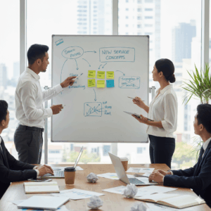 Business team exploring new revenue streams.