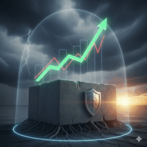 Visual illustration of business stability achieved through sustainable financing
