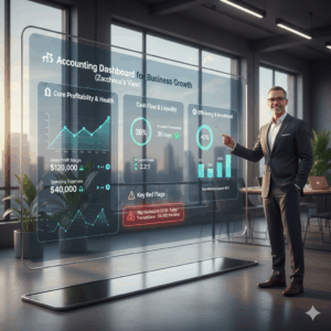 Accounting dashboard for business growth with Zaccheus