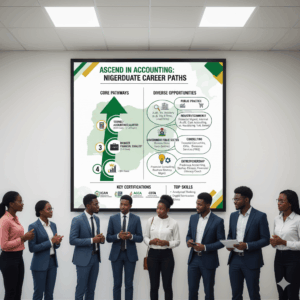 Infographic showing accounting career paths and opportunities for Nigerian graduates.