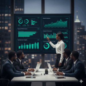 Zaccheus AI CFO dashboard tracking ESG and governance data for investors