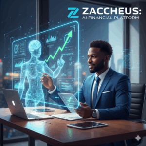 Human accountant working with an AI financial assistant.