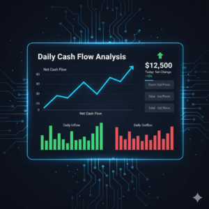 Cash flow chart illustrating inflows and outflows.