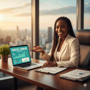 Startup founder confident in financial decisions.