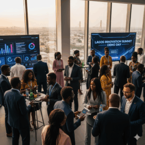 Nigerian startup pitch event with angel investors and founders