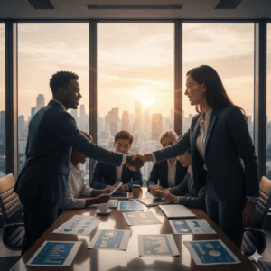 Investors meeting startup founders, showing trust and confidence in governance