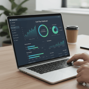 Digital cash flow dashboard used for sustainable financial planning