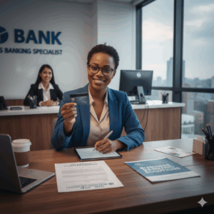 entrepreneur opening a separate business bank account