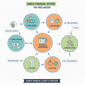 Simple financial system flowchart for freelancers