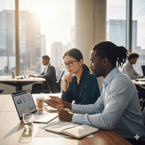 Human accountant providing financial judgment and strategy