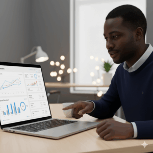 Founder using financial software confidently