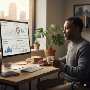 Business owner adjusting costs confidently in 2025