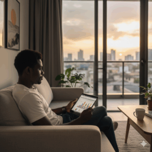 Entrepreneur thinking over financial decisions