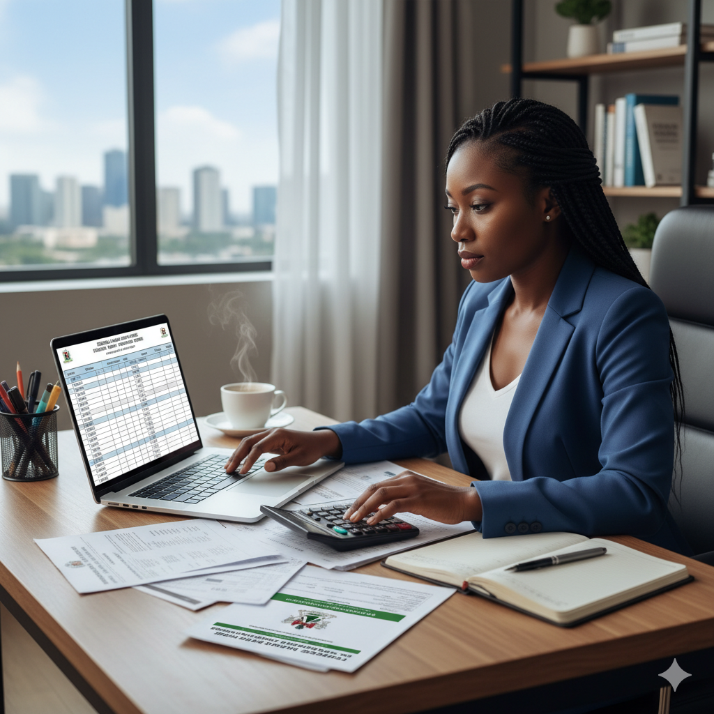 Nigerian employee reviewing Consolidated Relief Allowance (CRA) tax deductions.